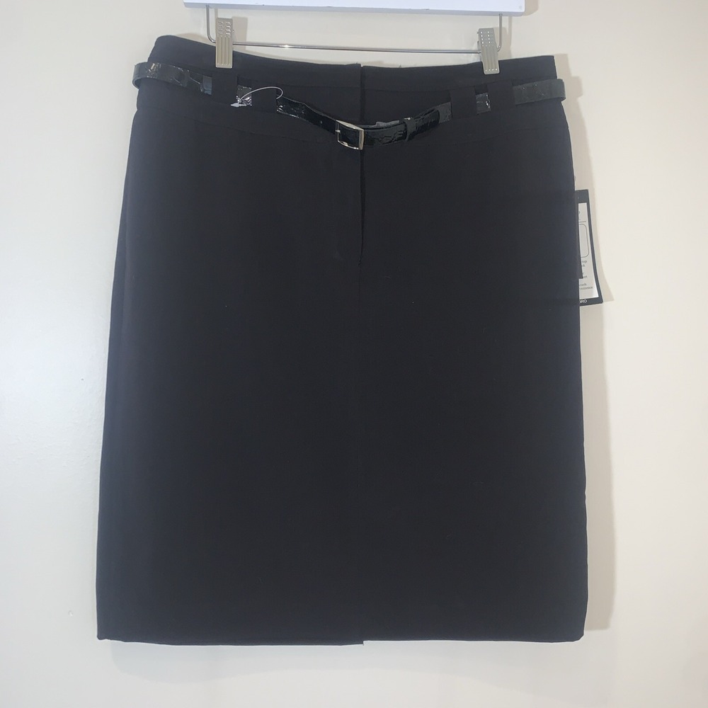 Sandro Sportswear Pencil Skirt Womens 12 Black Belted Control Top Career Church